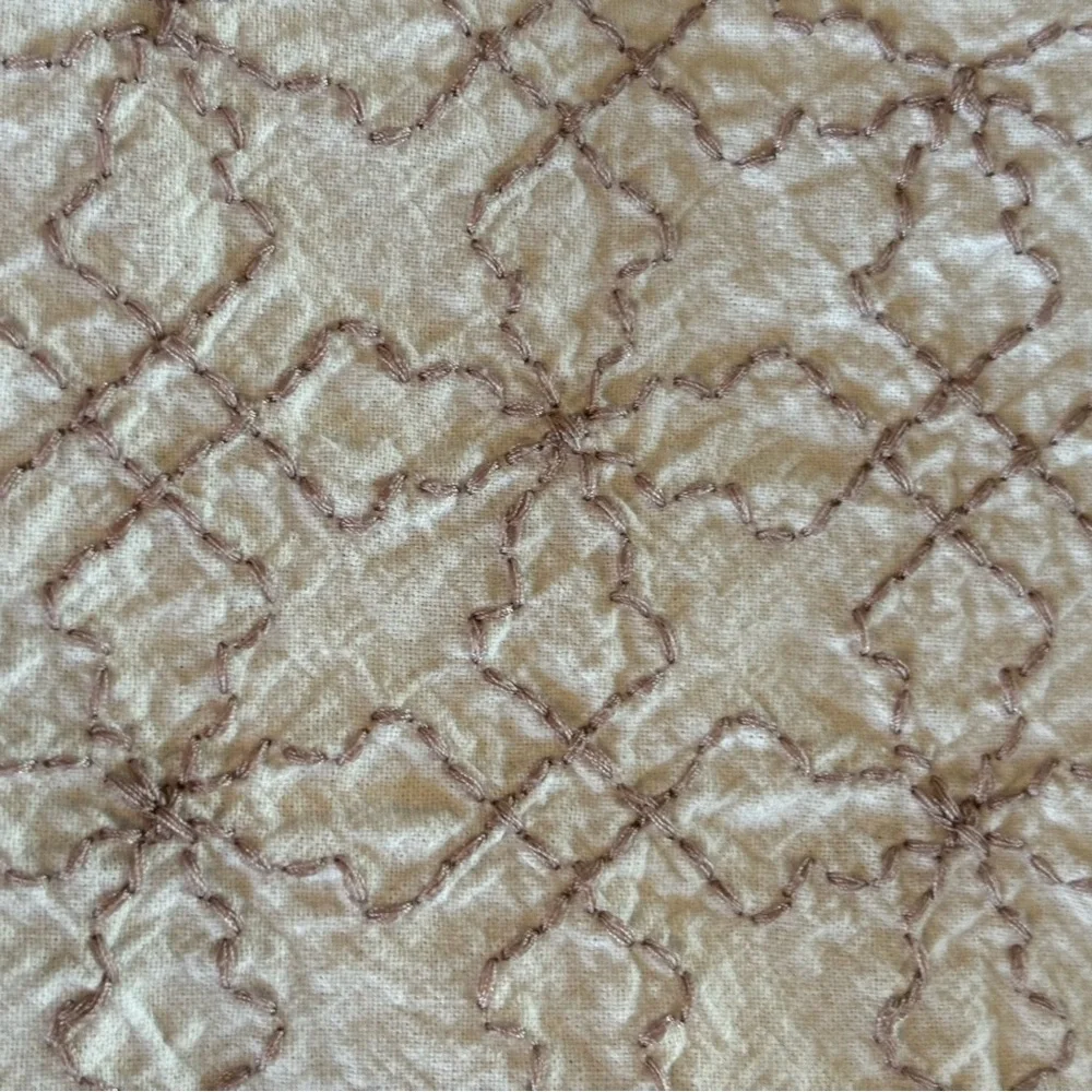 Threshold fabric shower curtain emb cream tan 100% cotton Minimalist